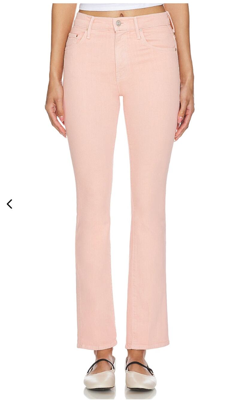 MOTHER SUPERIOR NWT The Insider Hover High Rise Straight Jean in Peach // 31